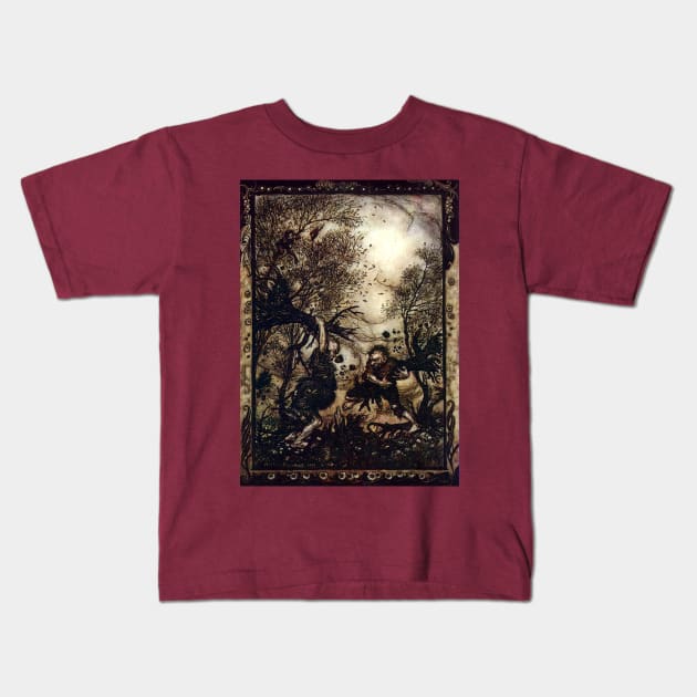 The Valiant Little Tailor - Arthur Rackham Kids T-Shirt by forgottenbeauty